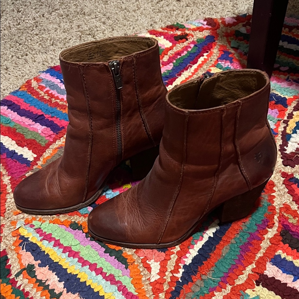 Brown Leather Ankle Boots